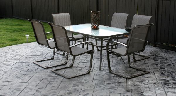 Backyard Concrete Stamping in Evans
